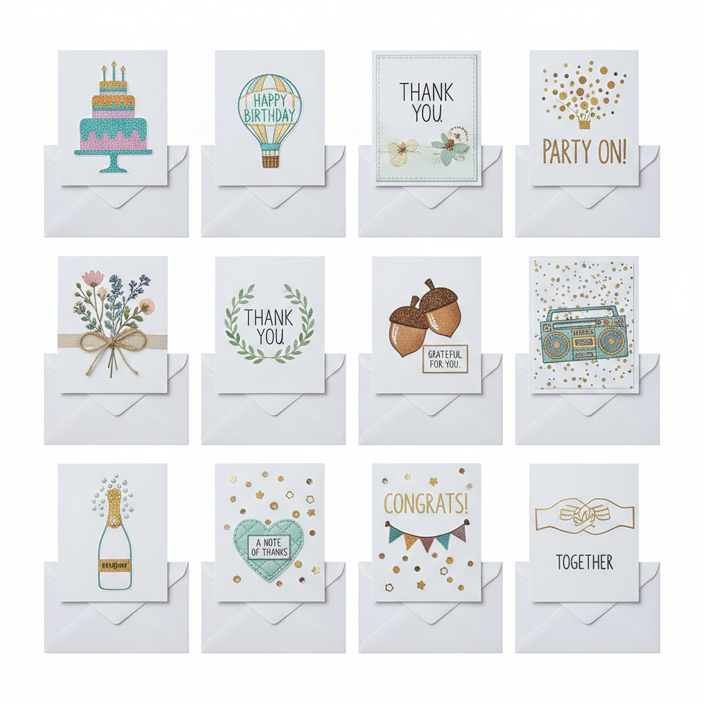 12-pack greeting cards grid