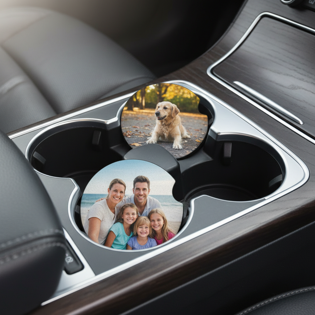 2 Round Car Coasters