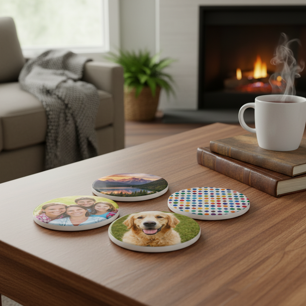 4 Round Home Coasters