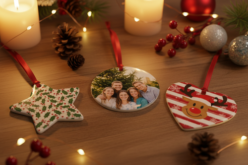 Flat Ceramic Ornaments Set 1