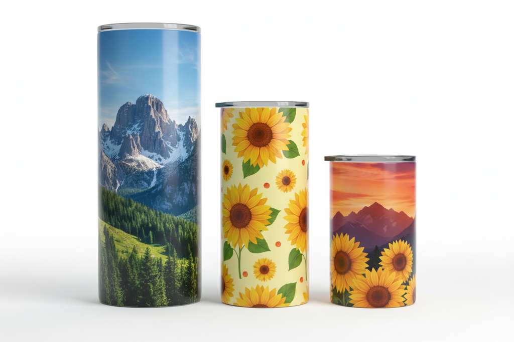 Mountain and Sunflower Tumblers