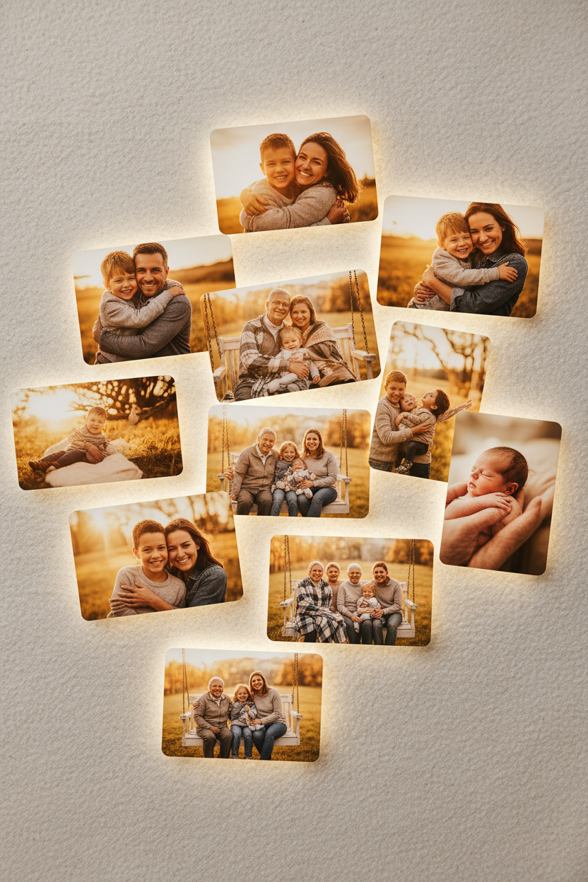 Warm family portrait magnets 2x3"